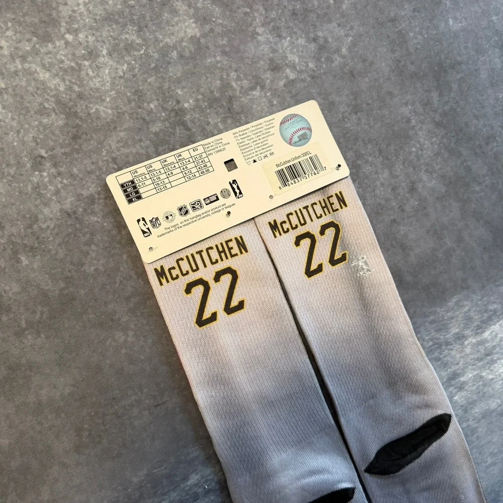FBF Originals Andrew McCutchen‎ Pittsburgh Pirates MLB Crew Socks Mens Large New
